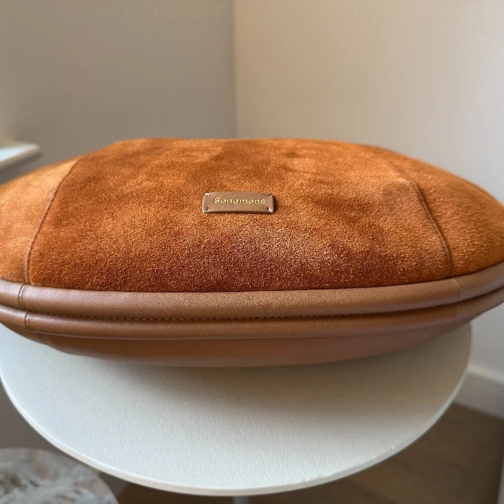 Songmont Large Luna Bag Caramel Leather & Suede New Without Tags - Picture 6 of 13